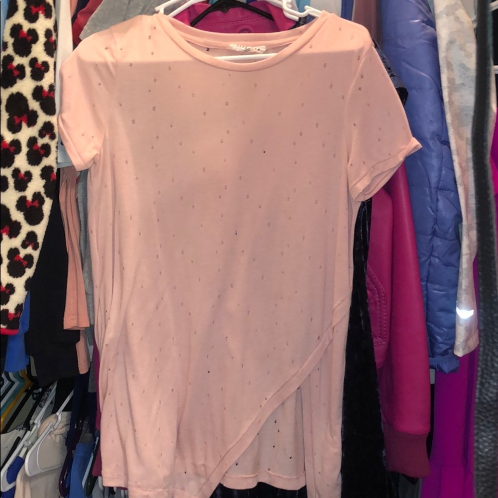 pink top with holes